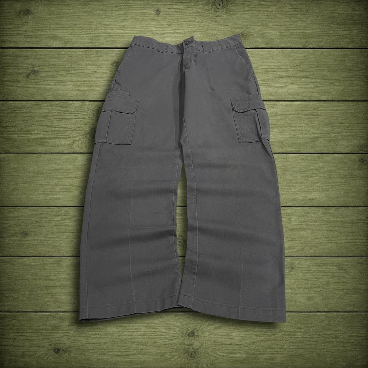 Y2K Dickies cargo trousers regular straight fit grey Chino skater style surf pants utility pockets