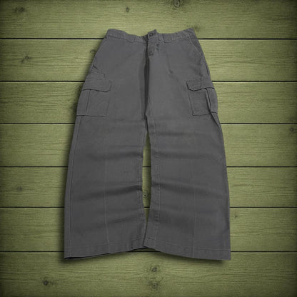 Y2K Dickies cargo trousers regular straight fit grey Chino skater style surf pants utility pockets