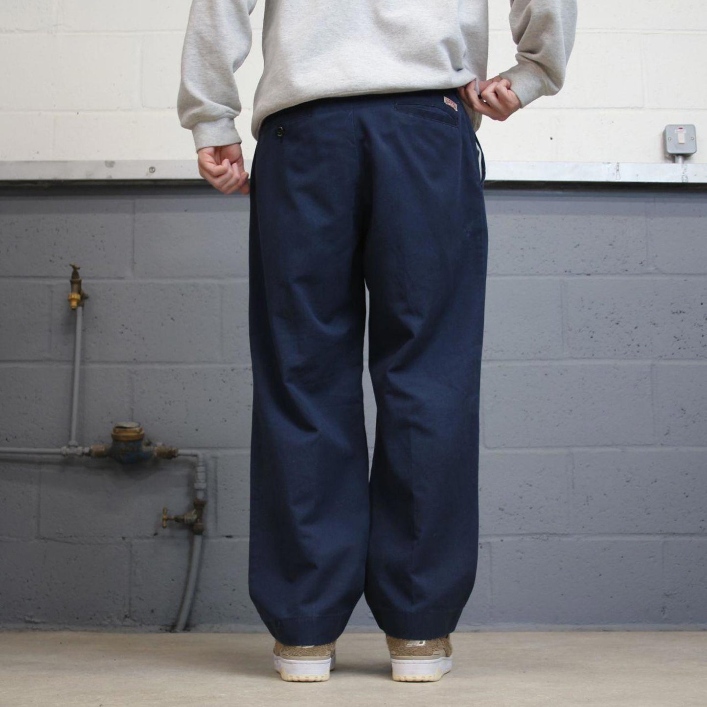 Navy Red Kap pants W34L28 loose y2k chino style skate trousers patch logo