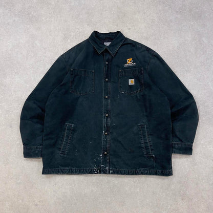 Black Carhartt shirt jacket XL padded quilt lined overshirt shacket American USA