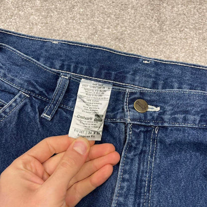 Y2K baggy Carhartt carpenter jeans blue Loose wide leg denim skate style workwear cargo pants