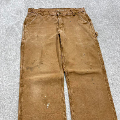 Carhartt carpenter jeans workwear W33L30 Mens tan brown relaxed y2k style cargos trousers