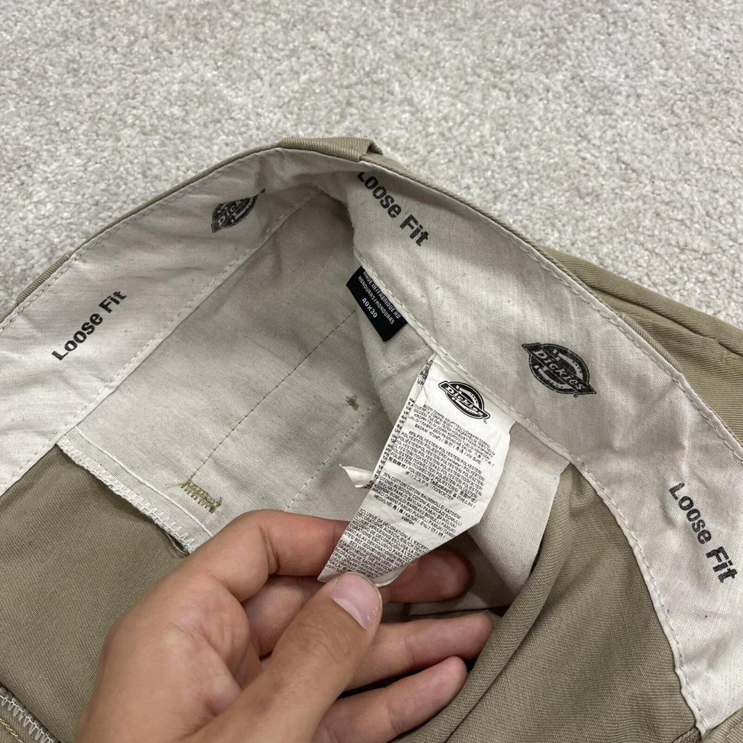 Dickies baggy chino shorts carpenter khaki Surfer style skate shorts long loose leg festival