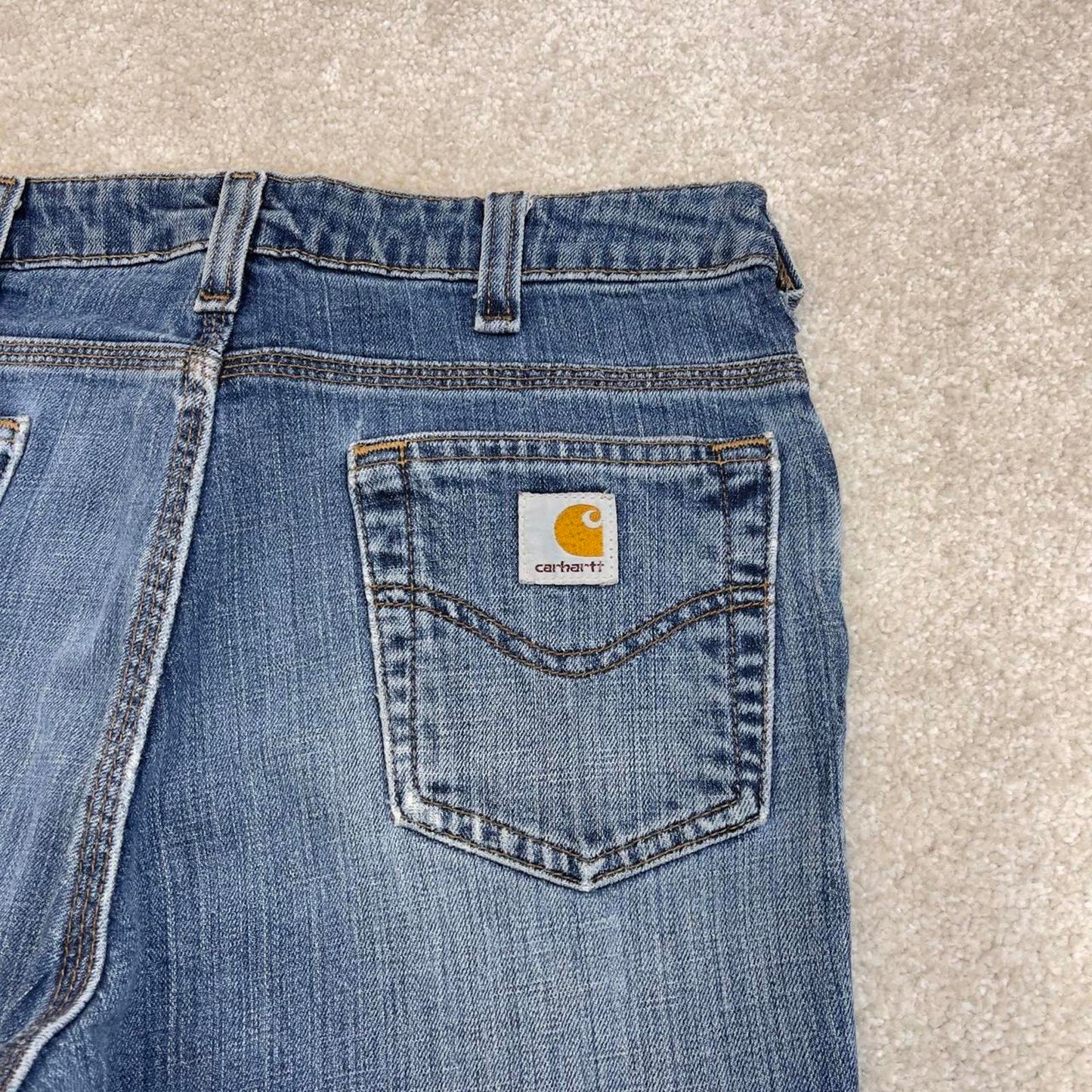 Blue Carhartt jeans size 6x30 women's bootcut 5 pocket work trousers y2k 90s style