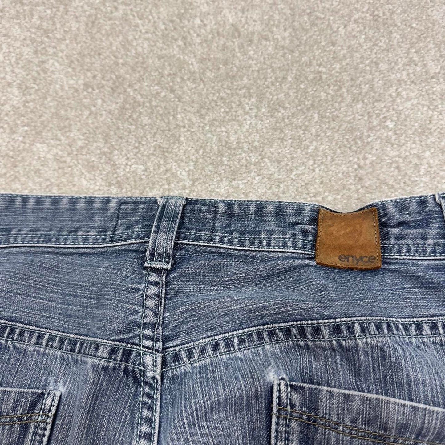 90s y2k embroidered Enyce jeans W38L33 loose blue denim skate style hip hop pants