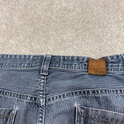90s y2k embroidered Enyce jeans W38L33 loose blue denim skate style hip hop pants