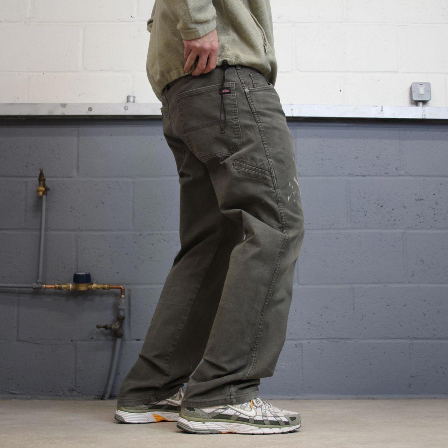 90s Dickies carpenter jeans workwear W40L32 00s skate style green canvasy worker cargos