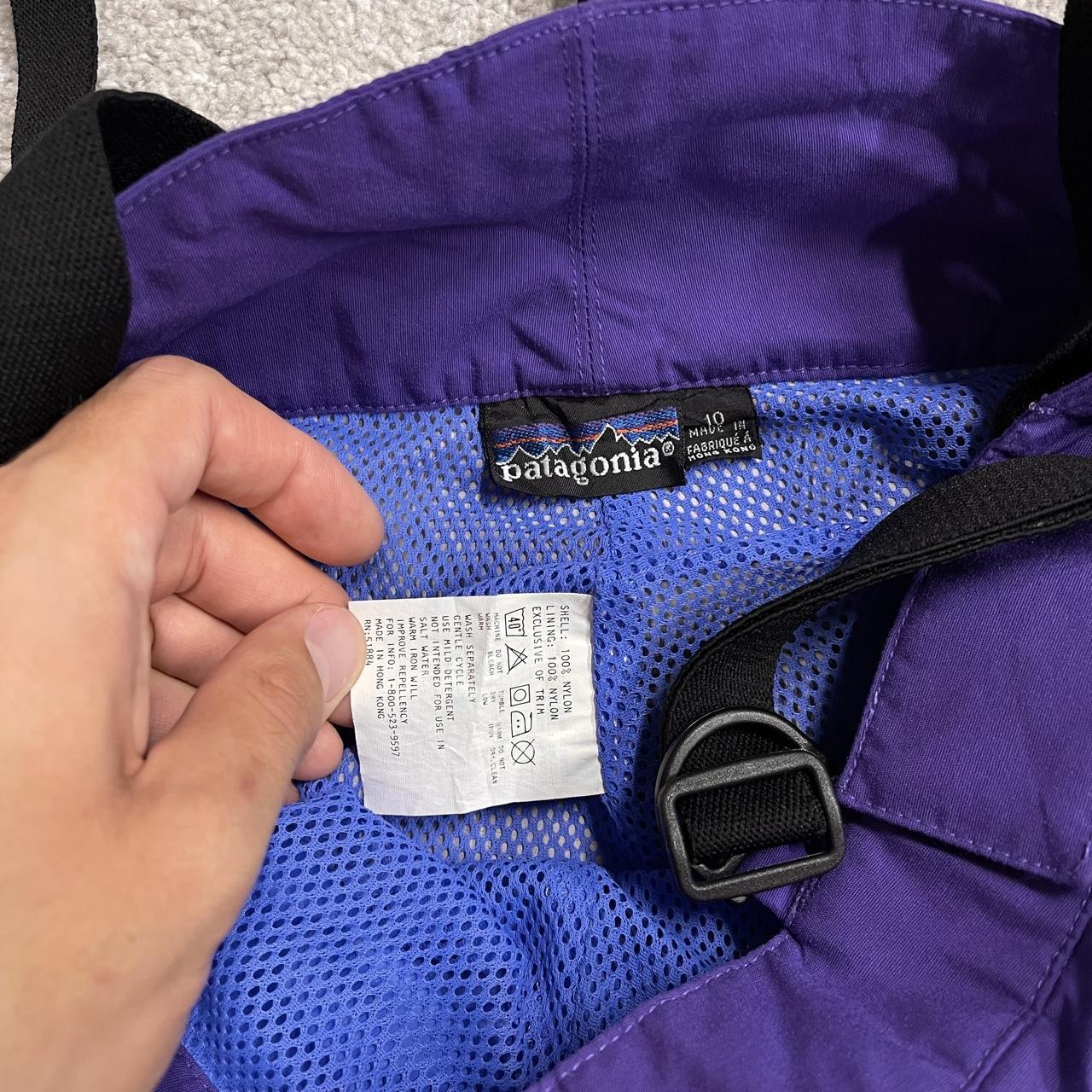 Patagonia ski pants salopettes size 10 women's y2k purple snow technical trousers skiing