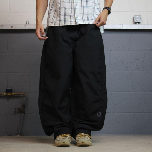 Carhartt baggy waterproof trousers y2k black Wide leg mesh lined technical breathable rain pants
