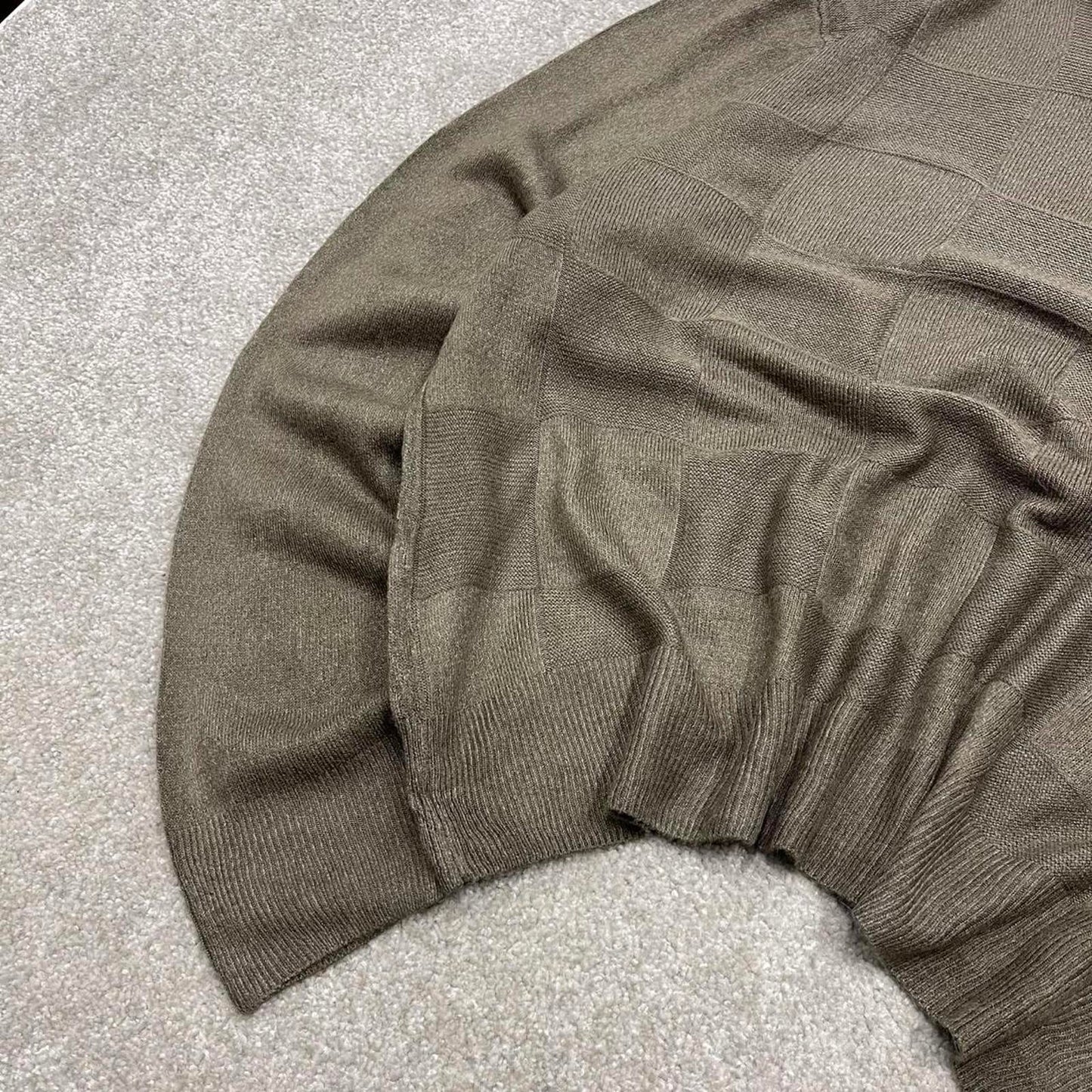 Vintage Y2K Dockers knit sweater jumper khaki Pullover lightweight knitted checkered grandad jumper