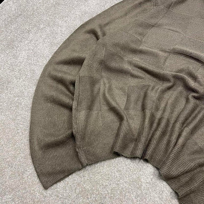 Vintage Y2K Dockers knit sweater jumper khaki Pullover lightweight knitted checkered grandad jumper