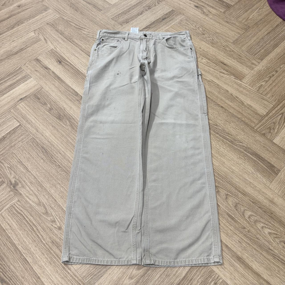 Vintage baggy Carhartt carpenter jeans y2k beige Loose utility workwear skate cargo trousers