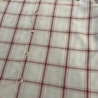 North Face checkered short sleeve shirt khaki TNF surf style check shirt button down summer