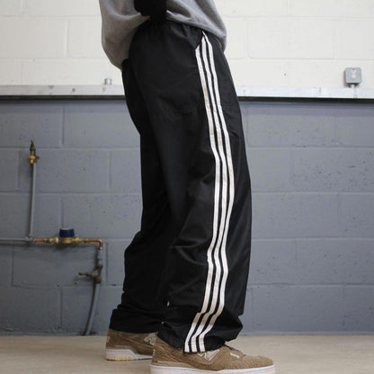 Vintage Y2K Adidas tracksuit bottoms black Side stripe design track pants