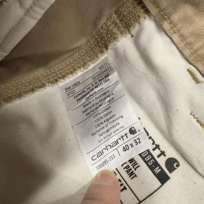 Carhartt carpenter pants relaxed fit tan Loose skate style cargo work trousers