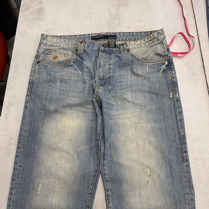 Blue Rocawear jeans W38 L36 loose leg y2k denim skate trousers embroidered detail