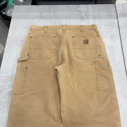 Baggy Carhartt double knee carpenter jeans W36 L32 tan 90s style skater cargos