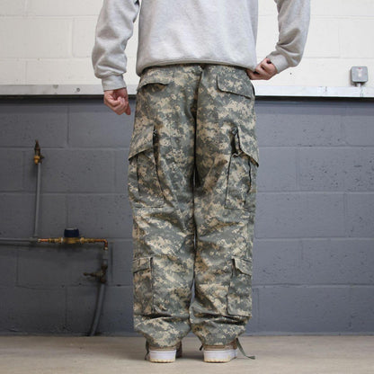 Vintage army camo cargo pants khaki Loose drawstring digital camouflage US military trousers