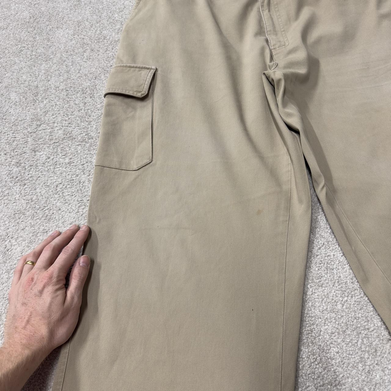 Y2K nautica baggy cargo pants beige 40x30 Loose leg straight chino style skate work trousers