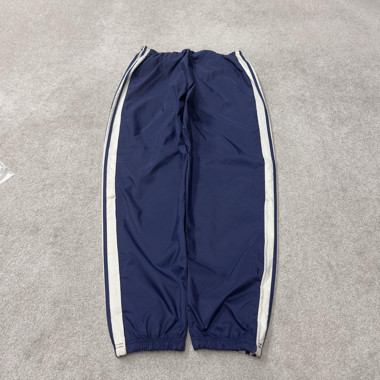 Vintage Adidas Team tracksuit bottoms navy Loose baggy y2k embroidered lined side stripe track pants