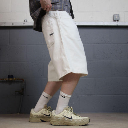 Baggy Southpole denim shorts y2k white Streetwear skater style surf shorts