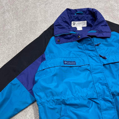 Vintage Y2K Columbia technical jacket blue Paneled colour block embroidered hiking coat
