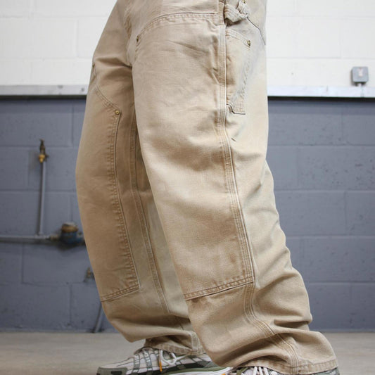 Vintage Carhartt double knee carpenter jeans W38L29 tan baggy 90s style skater cargos