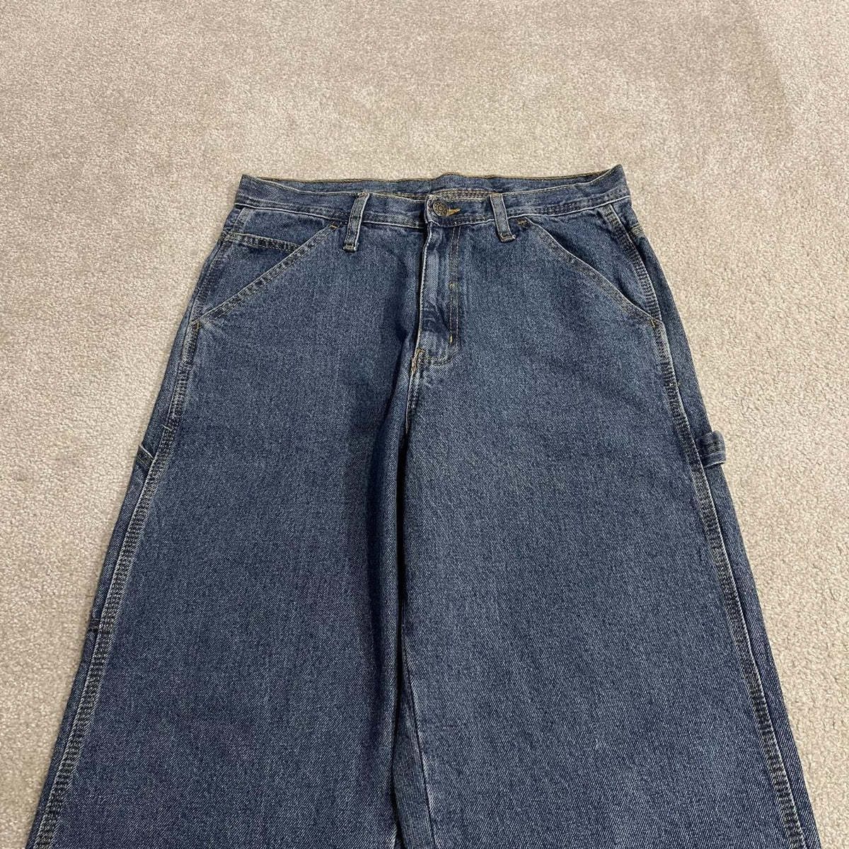 Baggy carpenter jeans y2k W32L34 blue denim Wide leg skater style work cargos
