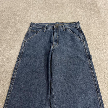 Baggy carpenter jeans y2k W32L34 blue denim Wide leg skater style work cargos