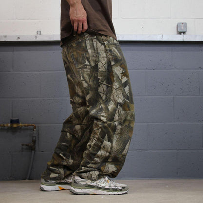 Wrangler camo jeans Realtree khaki Loose leg double knee denim tree camouflage hunting pants
