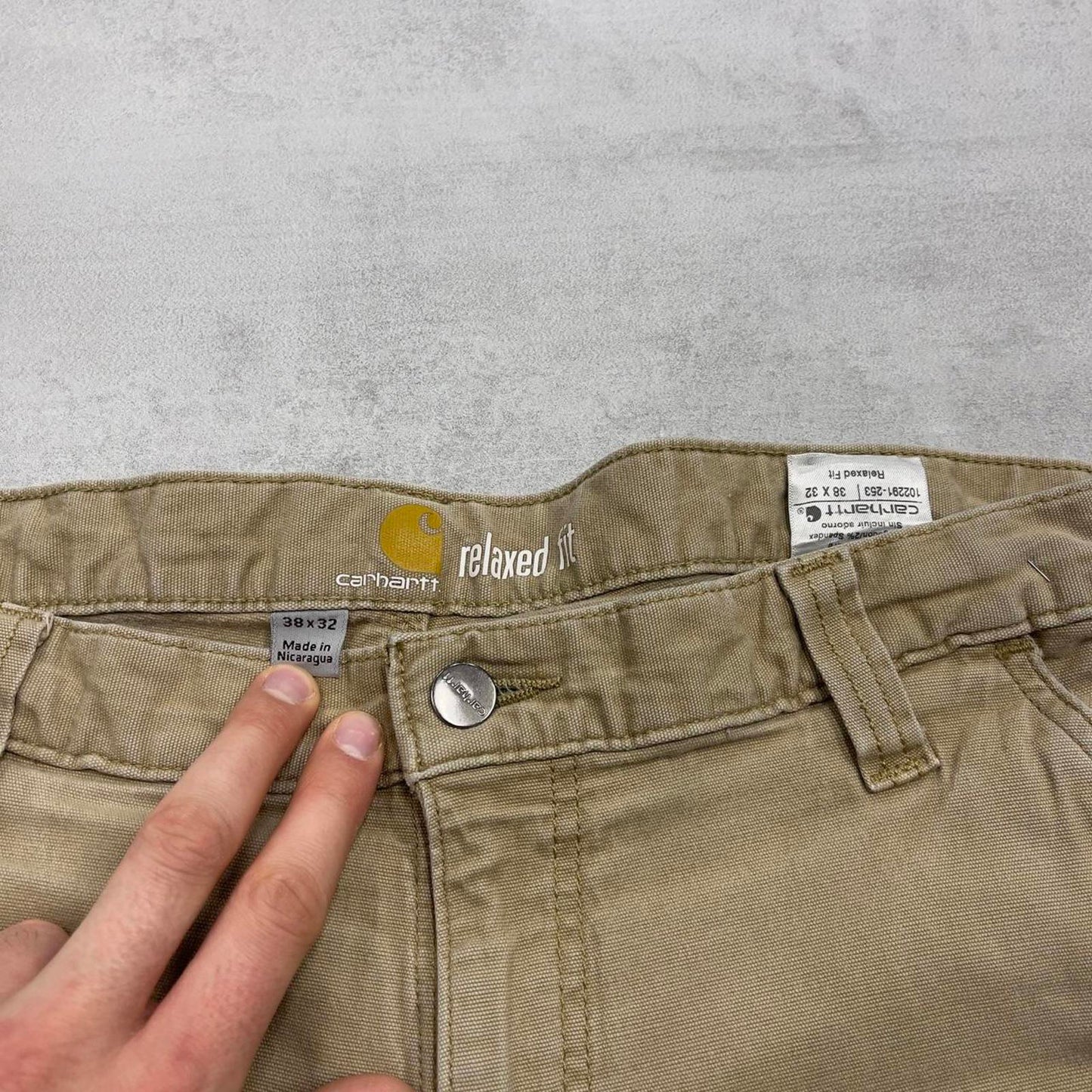 Carhartt carpenter pants W38 L32 beige relaxed fit skater style cargos