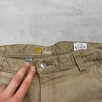 Carhartt carpenter pants W38 L32 beige relaxed fit skater style cargos
