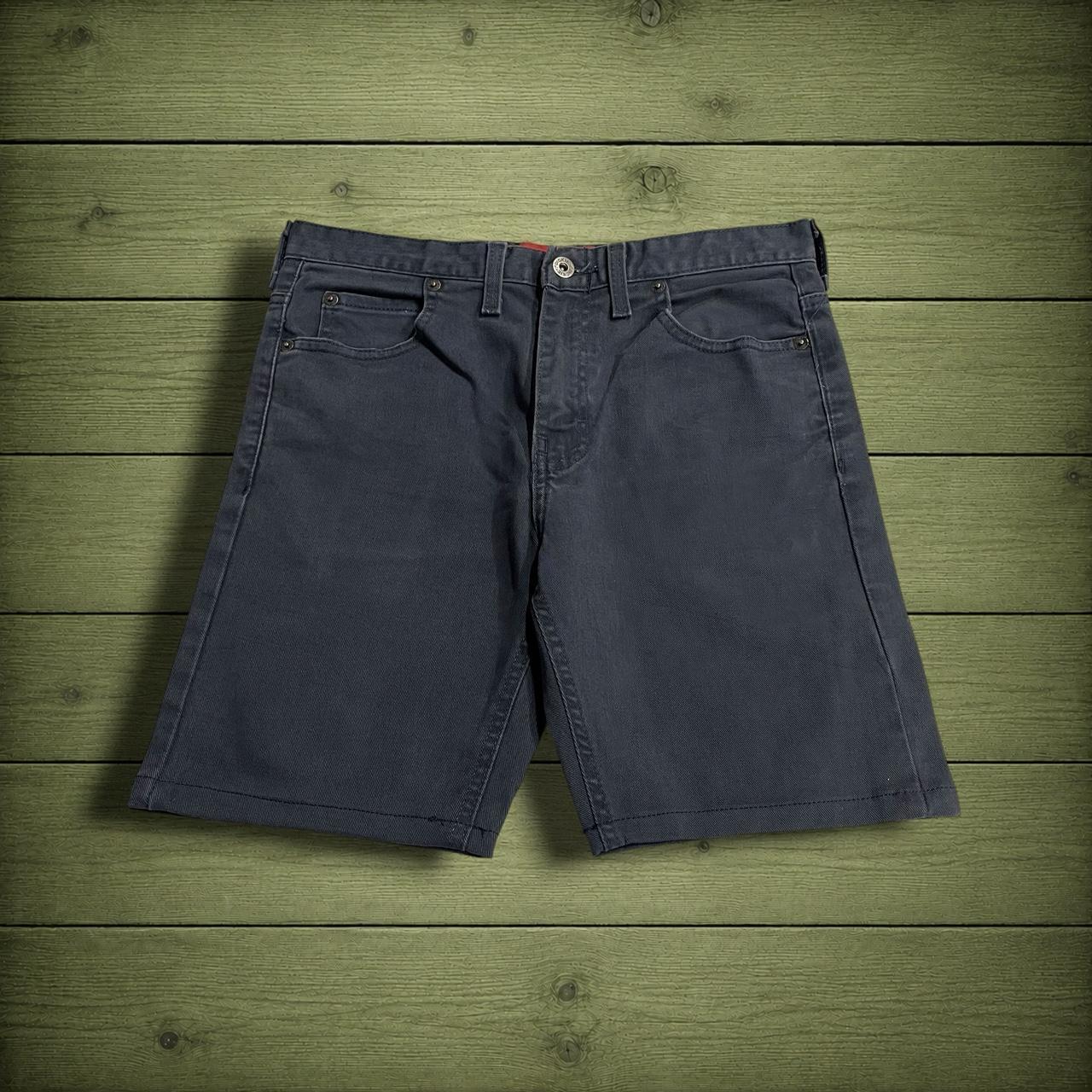 Y2K Dickies denim shorts navy blue Summer jorts with patch logo