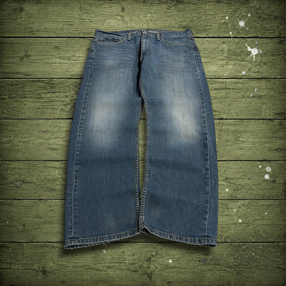 Levi's 505 straight fit jeans y2k blue Regular straight leg denim pants red tab logo
