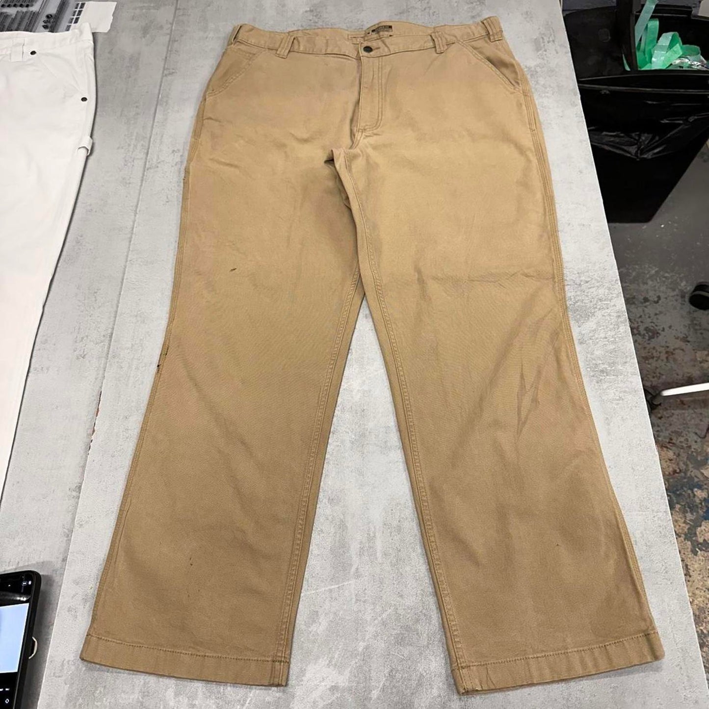 Carhartt carpenter trousers W40L32 beige sand relaxed fit 90s workwear skate style cargo pants