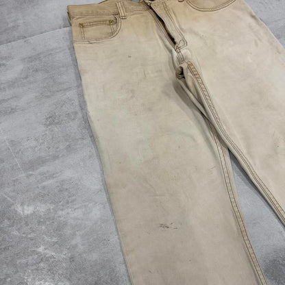 Mens Carhartt carpenter pants W33 L31 tan relaxed 90s style cargos