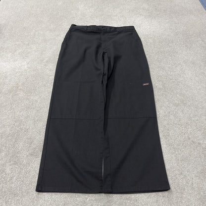 Dickies baggy double knee carpenter pants black W36L32 Loose leg twill chino skate work trousers