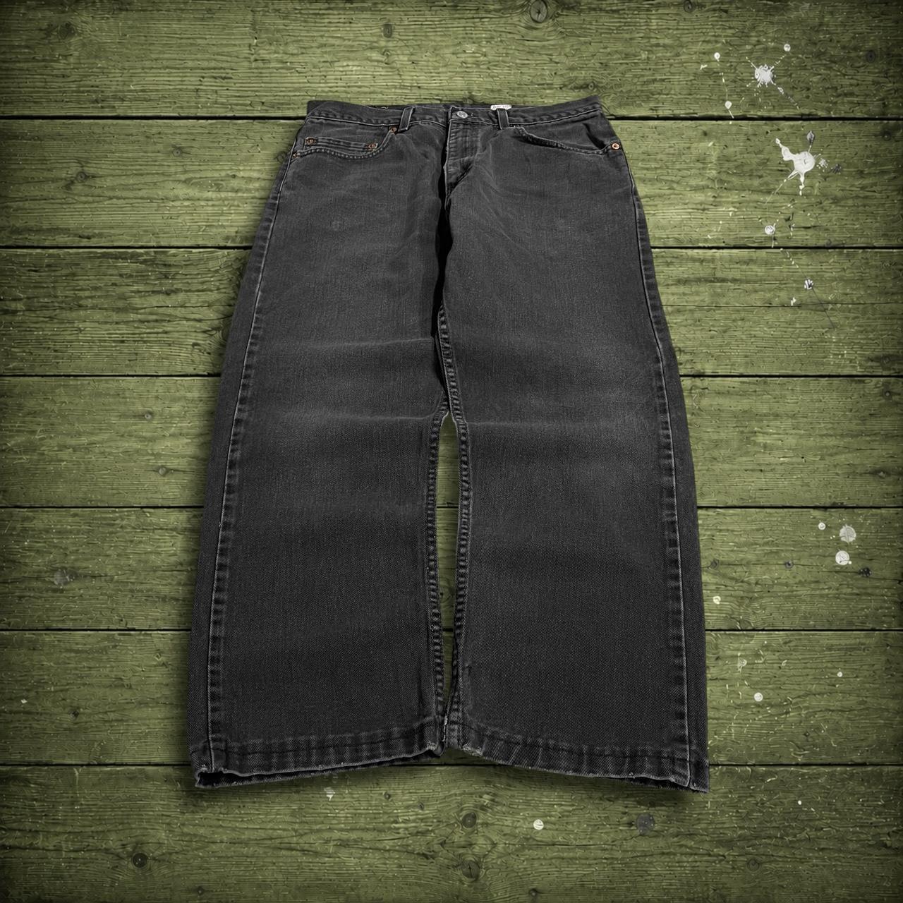 Levi's 505 straight fit jeans y2k faded black Regular straight leg denim pants red tab logo