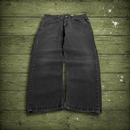 Levi's 505 straight fit jeans y2k faded black Regular straight leg denim pants red tab logo