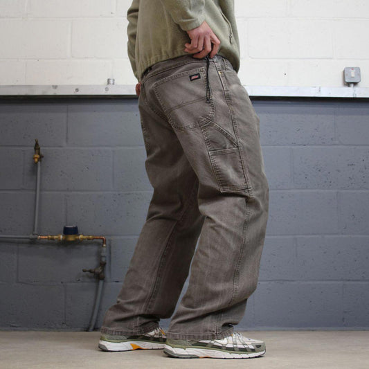 90s Dickies carpenter jeans W42L30 00s skate style khaki thick canvas workwear cargos