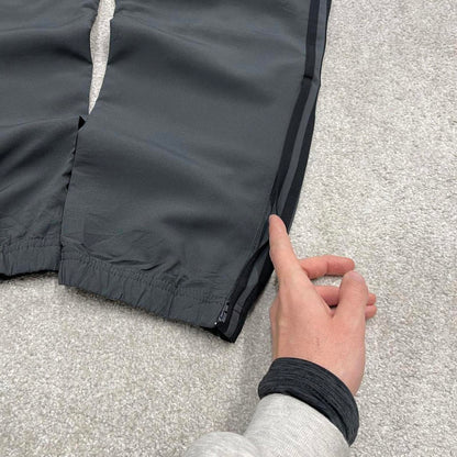 Vintage y2k Adidas tracksuit bottoms grey Loose floaty drawstring track pants side stripes