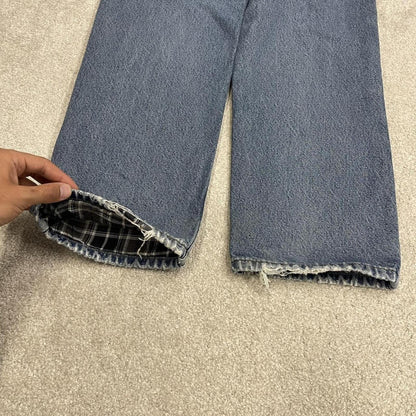 Carhartt jeans thick y2k denim blue Relaxed fit 100% cotton checkered lining skater pants
