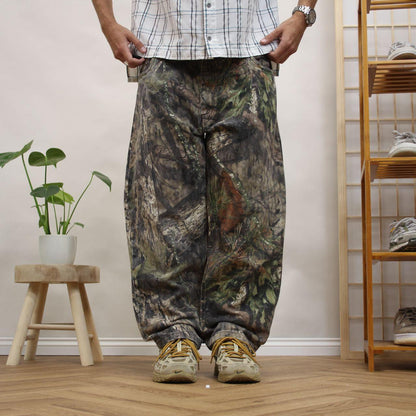 Y2K Mossy Oak camo jeans Loose Rustic Ridge camouflage utility combat trousers