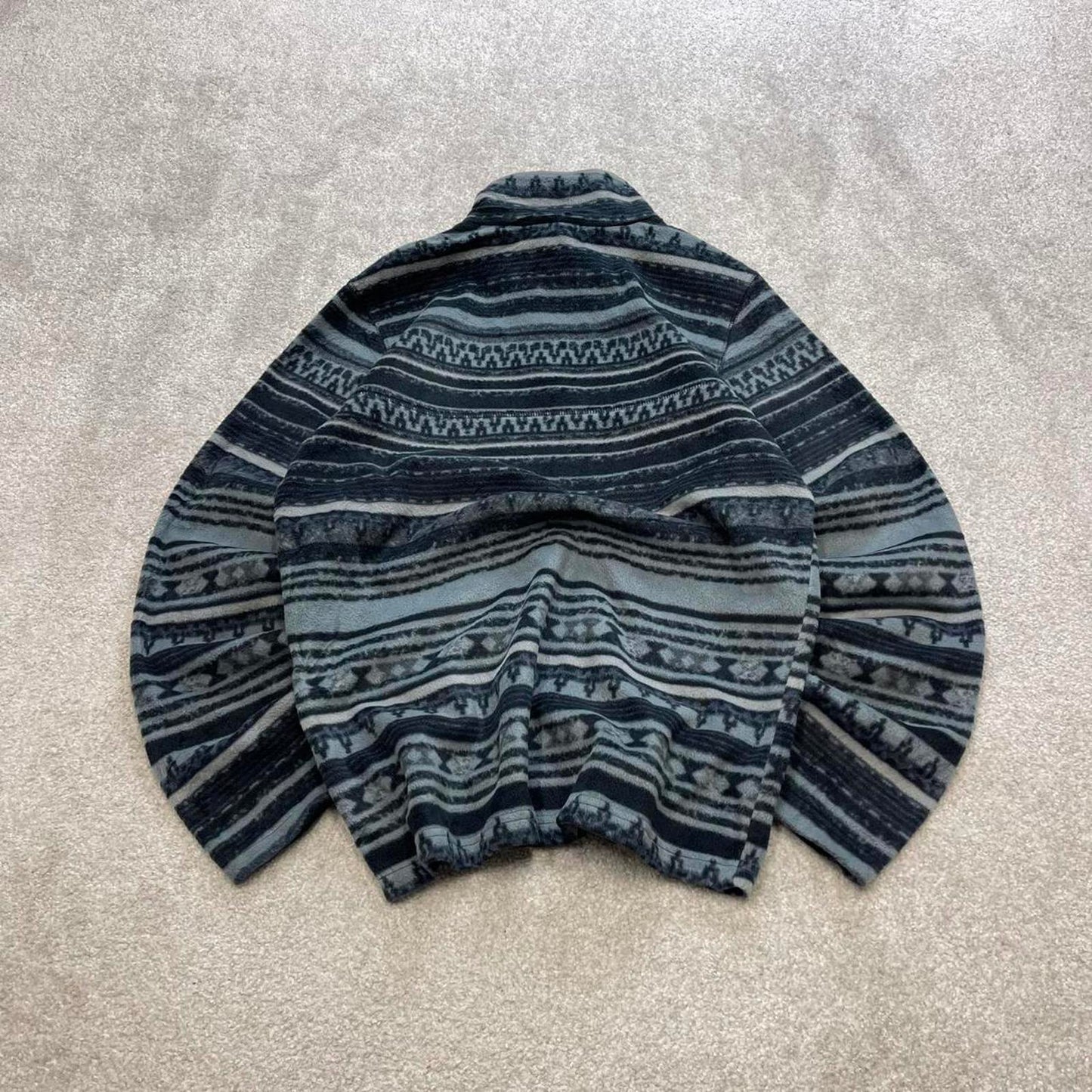 Patterned Columbia technical fleece Medium y2k style snap T autumn popper pull over