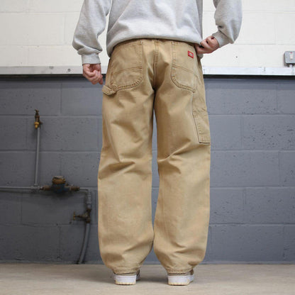 Baggy Dickies carpenter jeans W36L30 loose tan canvas cargo skater style pants