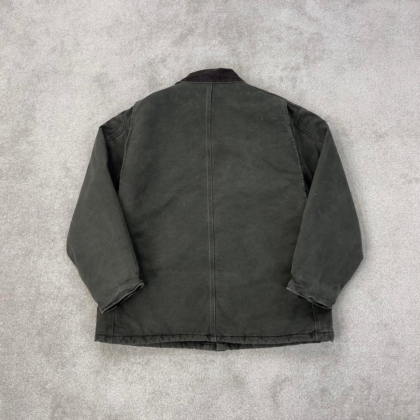 Vintage green Carhartt jacket XL canvas arctic quilt lined chore coat sandstone