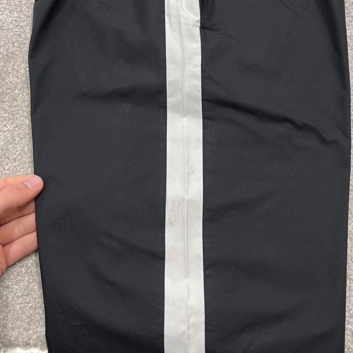 Y2k Nike tracksuit bottoms black Lightweight floaty leg print logo track pants