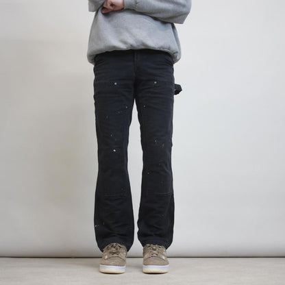 Black Carhartt double knee carpenter pants size 4 W30L30 utility cargo