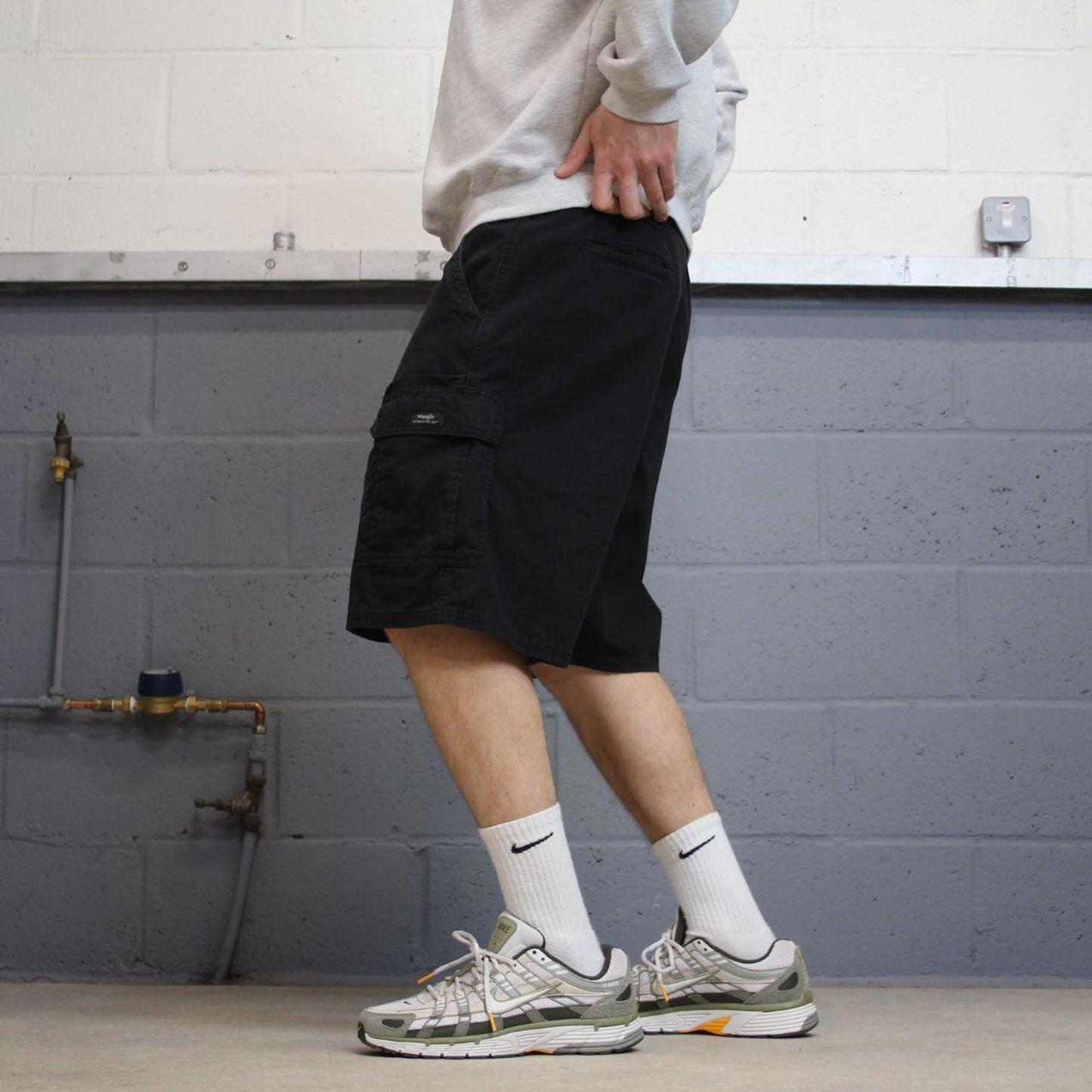 Wrangler cargo shorts y2k black Loose comfy wide leg chino summer festival shorts