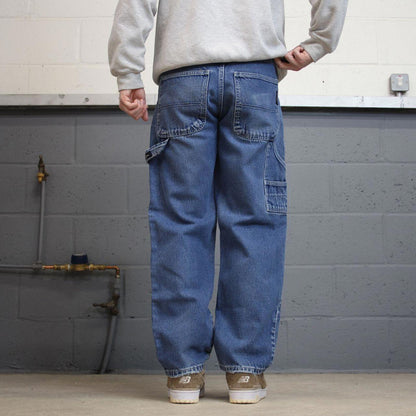 Y2K Sean John carpenter jeans blue Loose leg denim skate style cargo pants